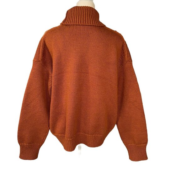 Mansur Gavriel Heavy Knit Women's Merino Wool Turtleneck Sweater Size M - Picture 3 of 6